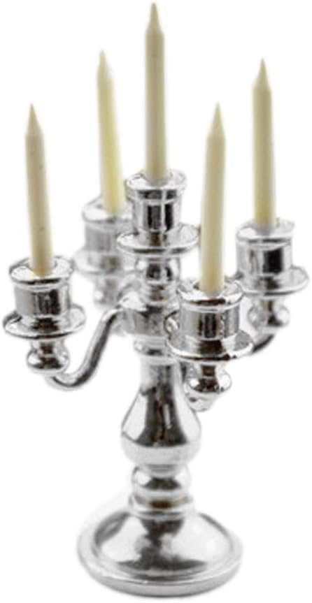 Shenxay Mini Candle Holder Decorative Candleholder Pillar Taper Candle Stand Retro Candlestick Doll House Decoration