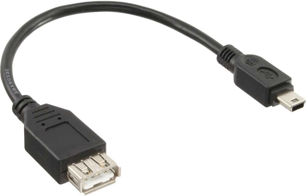 InLine® USB 2.0 0.2 m 0.2 m 0.2 m Mini B USB A USB Cable - USB Data Cable (Black), Mini Usb B; USB A; male/female, black, 480 Mbit/s
