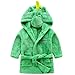 Toddlers Kids Hooded Animal Fleece Bathrobe Children's Pajamas Sleepwear(Green Dinosaur, 2-3T(Height:35.5