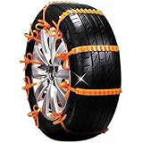 10 PCS Snow Portable Tire Chain Emergency Traction Anti-slip Anti-skid Winter Driving Chain Vehicle for Passenger Cars, Pickups, and SUVs（with gloves and snow shovels）
