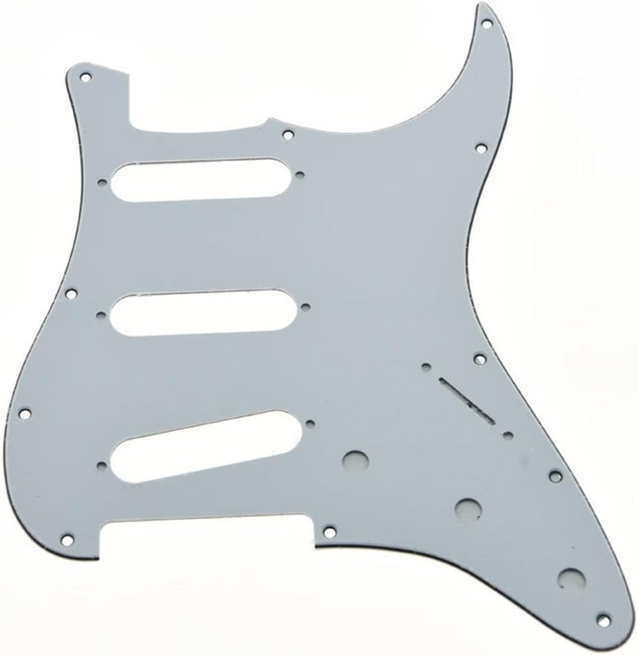 KAISH 11 Hole ST/Strat Style Guitar Pickguard Bridge Reversed ST Pick Guard for Jimi Hendrix Stratocaster/Strat White 3 Ply