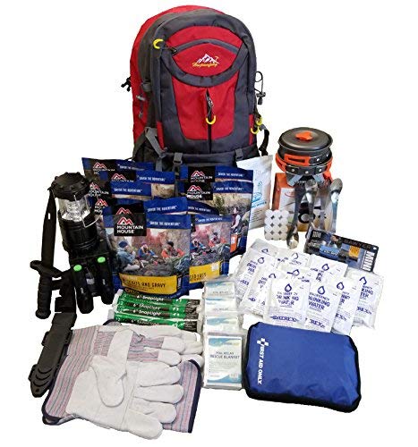 4 Person Deluxe Family Emergency Survival Bag/Kit â€“ Equipped with 72 hrs of Food, Water & Shelter - Disaster Preparedness Supplies - Bug Out Bag for Earthquake, Hurricane, Fire, Flood -