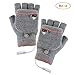 Unisex Women's & Men's USB Heated Gloves Mitten Winter Hands Warm Laptop Gloves,Yinuoday Full & Half Heated Fingerless Heating Knitting Hands Warmer Washable Design (Women Grey)