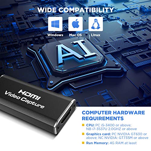 Audio Video Capture Cards HDMI to USB Record Card Output