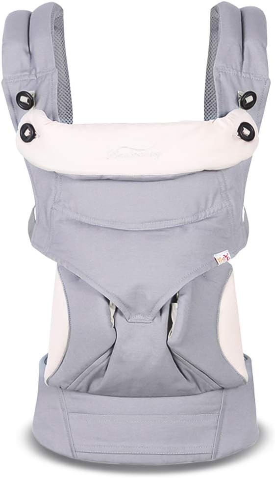 SONARIN 4-in-1 Convertible Baby Carrier,Sunscreen Hood,Ergonomic,for Newborn to Toddler(3-48 Months),Maximum Load 20kg,Front Facing Baby Carrier,Child Carrier Backpack(Grey)
