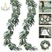 Outgeek Artificial Eucalyptus 2PCS 6.5ft Artificial Silver Dollar Eucalyptus Leaves Garland Artificial Willow Leaves Hanging Greenery Garland Artificial Vine Wedding Decorations Indoor Outdoor (2PCS)