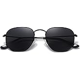 MEETSUN Polarized Hexagon Sunglasses for Women Men Polygon Square Sun Glasses UV400 Protection Metal Frame