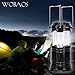 WOBAOS Camping Lantern, Solar Outdoor Rechargeable LED Flashlight Ultra Bright Collapsible Hand Tough Lamp - Perfect Outdoor Survival Lamp for Hiking Fishing Trekking Emergency Outages