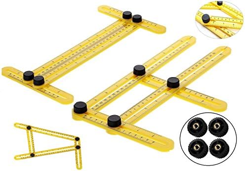 LeadingEJ Angleizer Template Tool For Repetitive Measurement Of All Desired Accurate Angles And Shapes With Inside Metal Screws / Knobs. Improved Quality Angle Ruler For Builders Craftsmen DIY-ers