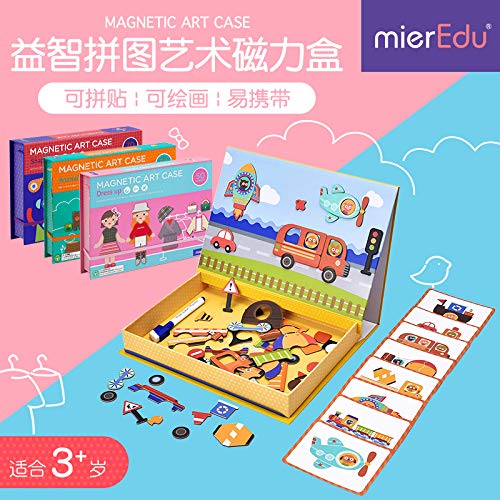 Love&Mini Educational Magnetic Jigsaw Puzzles for Kids Toys - Early Learning Gift with Drawing Easel Board for Boy Girl Preschool Toddler Ages 3 up