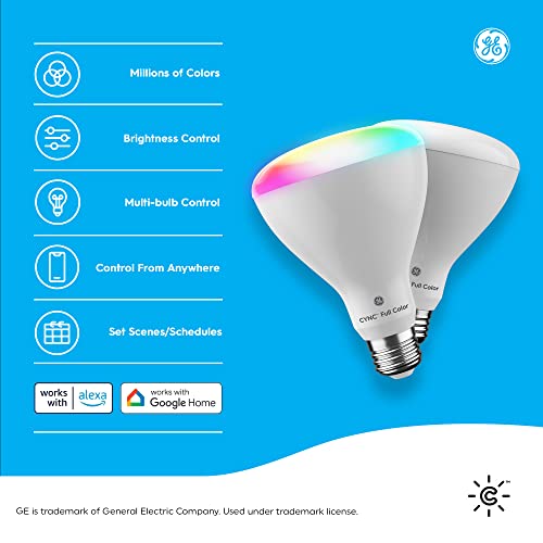 GE Lighting CYNC Smart LED Light Bulbs, Color Changing, Bluetooth and