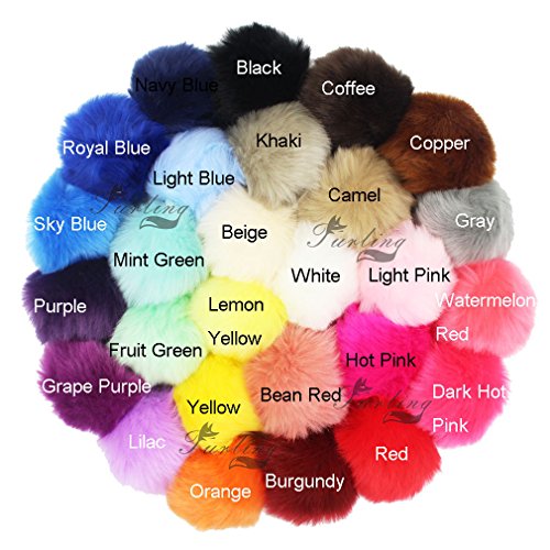 DIY 12pcs Faux Rabbit Fur Fluffy Pompom Ball for Knitting Hat Hats (9cm mix colors)