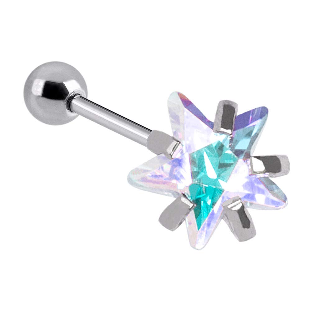 Blue Banana Body Piercing Barra para Tragus con Estrella de 1.2 x ...