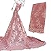 SALAMUTU African French Lace Fabric 5 Yards Nigerian Eco-Friendly Embroidery Lace Fabric with Rhinestones and Beadsfor Party Dress Formal Wedding Dress 5 Colors（Blush Pink）
