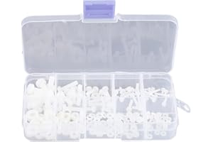 Set Screw Assortment 150 Pieces, Plastic Bolts and Nuts, Substitutes, Multi-Size M2 M2.5 M3 M4 M5 Screw Bolts nut Washer Asso