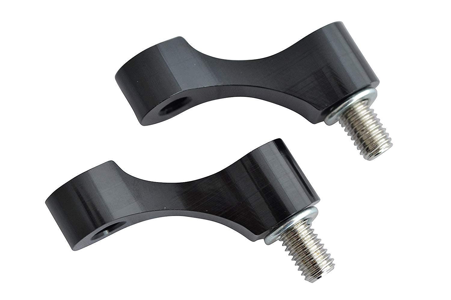 Aluminium Motorbike Mirror Risers Extenders | Outer View | 1 x M8 8mm 1.25mm Pitch Clockwise and 1 x Anticlockwise (Reverse) Thread | Quick and Easy Fit for Smaller Capacity Motorcycles and Scooters