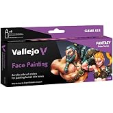 Vallejo - Face Painting Set | Game Air | Fantasy Color Series Miniature Model Kit to Create Realistic Tones and a Professional Approach | 8 Bottles x 18 ml. (0.60 fl.oz)