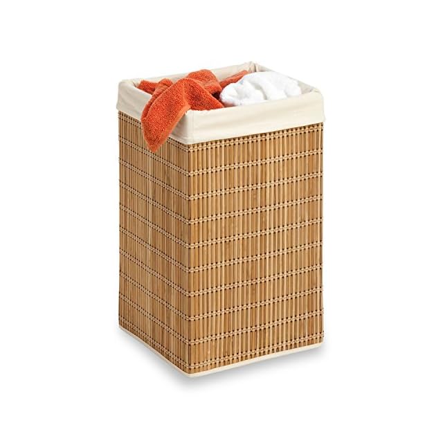 HoneyCanDo Bamboo Wicker Laundry Hamper with Removable Canvas Bag HMP01620 Natural LAVORIST