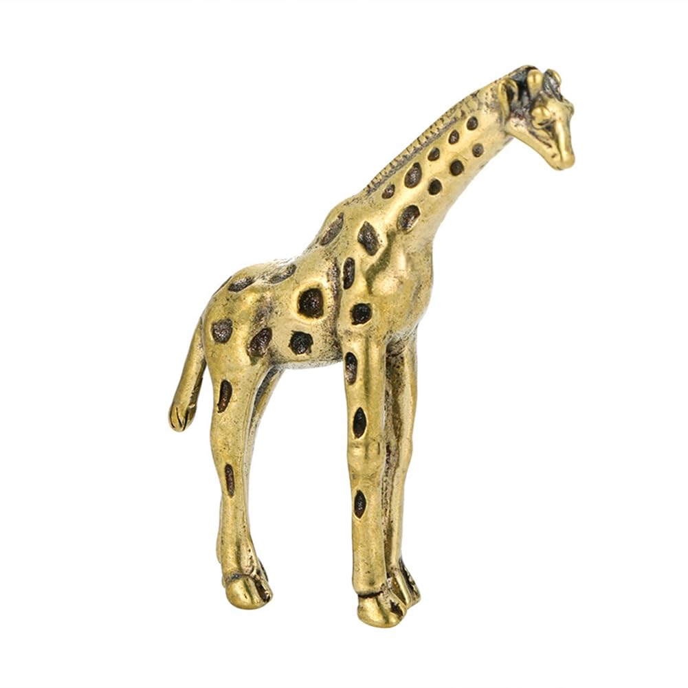 Vkyipg Solid Brass Giraffe Statue Desktop Ornament Vintage Animal Figurines Miniatures Decorations Crafts Home Decors