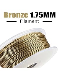 Filamento de impresora 3D AMOLEN, relleno de metal de 0.069 in de filamento de PLA +   0.001 in, incluye filamento de Pla de muestra, 100  EE.UU., Bronce