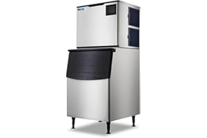 Foster Commercial Ice Maker 500 Pounds Per Day, 375 lbs Storage Bin – Stainless Steel, Industrial Modular Full Dice Ice Cube Machine, Quiet Operation, Air Cooling System, Self-Cleaning