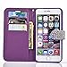 iPhone 7 Wallet Case, 3D Bling Jelly Rhinestone PU Leather Wallet Flip Protective Skin Case with Magnetic Bling Button Card Slot Function for Apple iPhone 7 4.7 Inch (Purple)