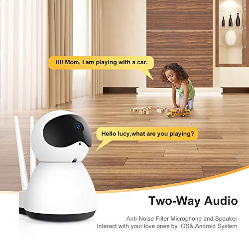 Wireless Camera Baby Home Security Monitor 1080P Dome IP Cameras Surveillance System with Motion Detection, Two-Way Audio, PIR Night Vision Mode, Alert Information