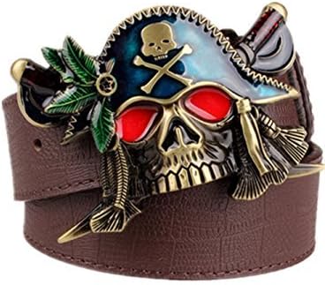 Men's Pirate Skull Big Buckle Belt Fashion Punk Belt