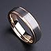 King Will Duo Unisex 6mm 18k Rose Gold Plated Tungsten Carbide Ring Two Tone Wedding Band