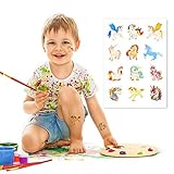 Glitter Unicorn Tattoos Flash Gold Temporary Stickers for Kids Adult Bachelorette Girls Women Unicorn Party Supplies Decoration Favors Birthday Decor Unique Design Colorful 12 Unicorn Tattoos Stickers