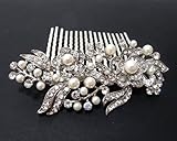 beautiful elegant wedding bridal hair comb pearl and crystal #222 by beautyxyz