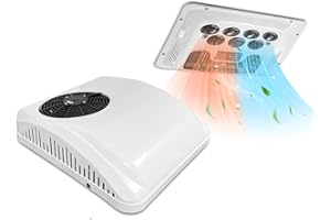 MIELIGO RV Air Conditioner with Heat 12V 9500BTU Universal Rooftop AC Unit Rv Air Conditioner Heater,Quiet 12 Volt Camper A/C Unit, 2 In 1 Heating & Cooling Mode For Car, Truck, Trailer, Boat, Caravan