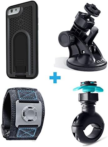 Complete iPhone 6 XGuard Bundle. Includes iPhone 6 Shock Resistant Case, running armband, bike mount, &amp; Suction Windshield Mount for Car &amp; Home Uses. All-in-one mounting system for your cell phone.
