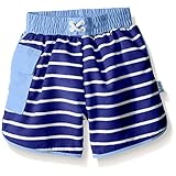 i play. Boys' Striped Pocket Board Shorts with Swim Diaper