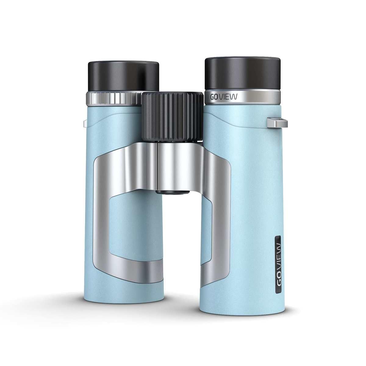 GoView ZOOMR 10x34 Compact and Portable Binoculars (10x Magnesium Case, Includes Smartphone Adapter and Accessories) Miami Blue