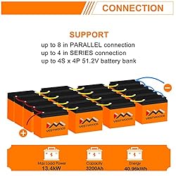 VESTWOODS Smart 12V 200Ah LiFePO4 Lithium