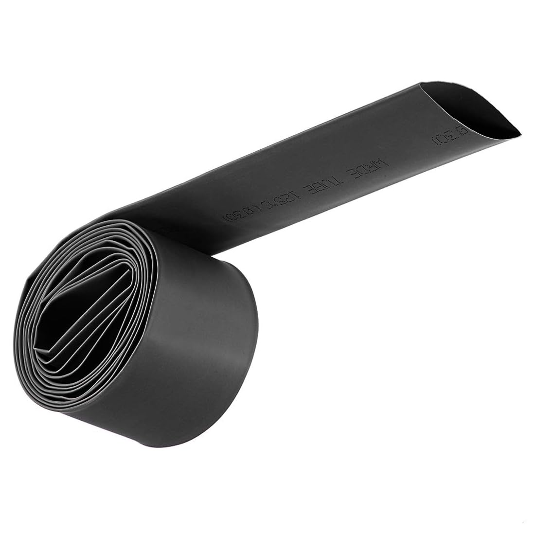 Unifizz Heat Shrink Tubing 30mm Dia 50mm Flat Width 2:1 Ratio Shrinkable Tube Cable Sleeve 2m - Black
