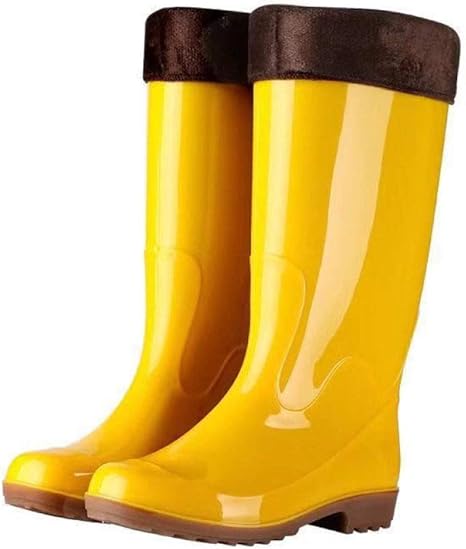 yellow velvet boots