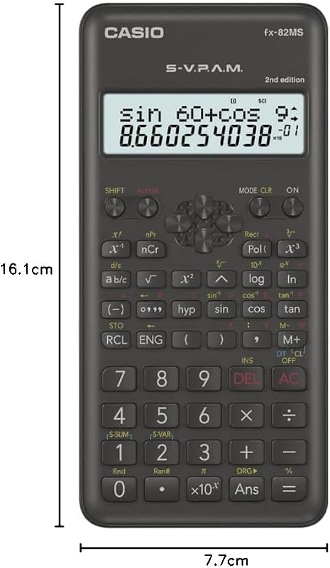 FX-82MS-2-S-ET-B, Calculadora Científica, 1, Gris Oscuro