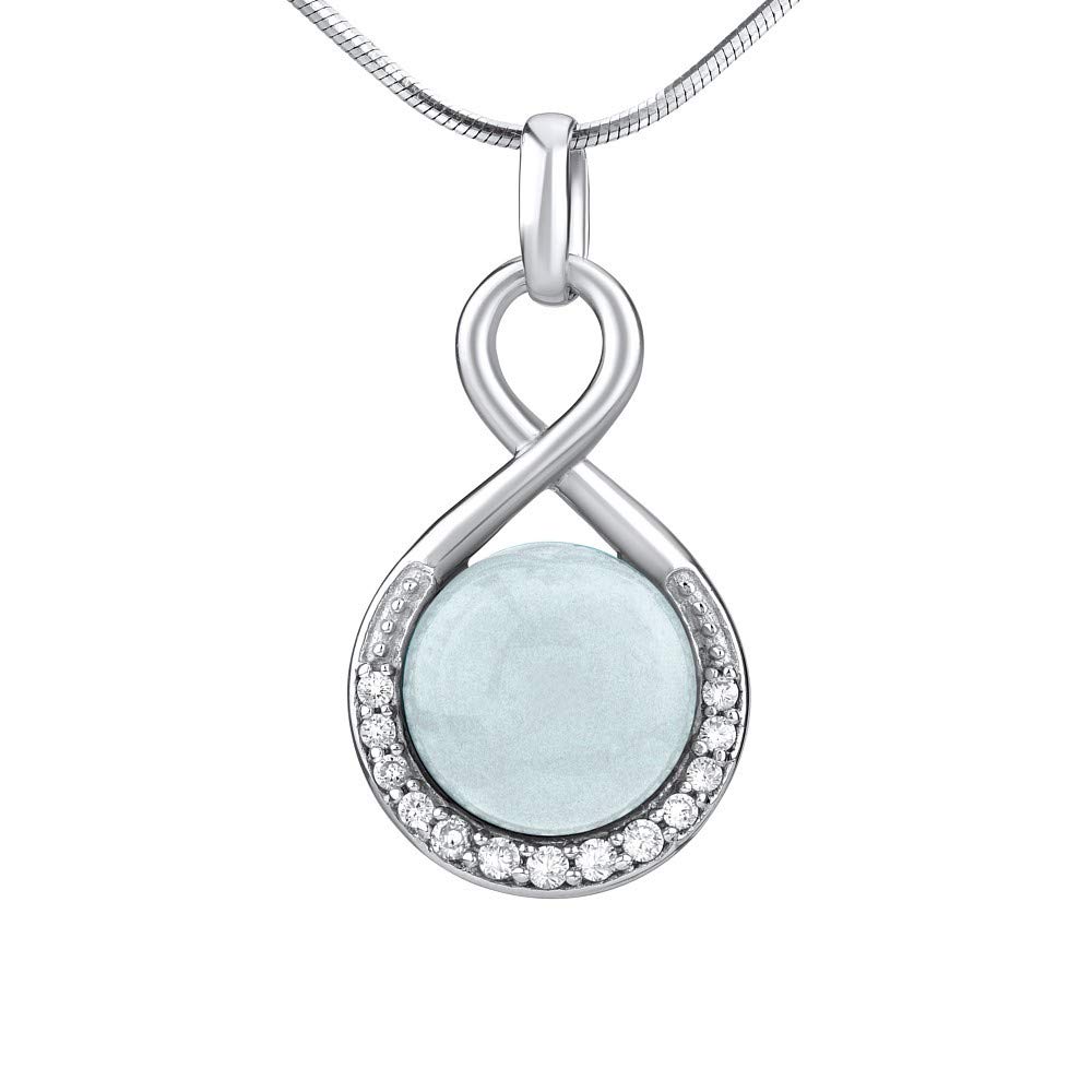 SILVEGO - JST14709AQ - Women's Pendant 925 Sterling Silver with Natural Aquamarine