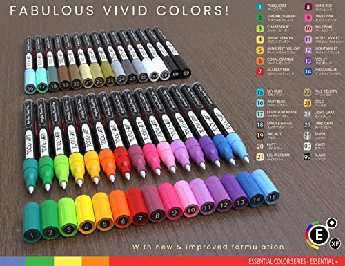 TOOLI-ART Acrylic Paint Markers, 30 Pack Extra Fine 0.7mm Tip for Rock Painting, Canvas, Ceramics, Glass, Metal, Fabric, Wood Non-Toxic, Water Based, Quick Dry