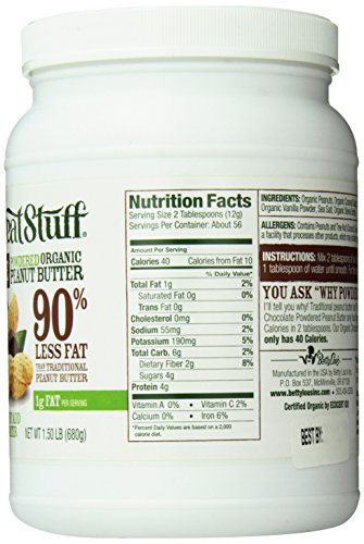 Betty Lou's 100% Organic Chocolate Peanut Butter Powder | Gluten Free, Vegan, Low Calorie, All Natural, High Protein… - Image 3