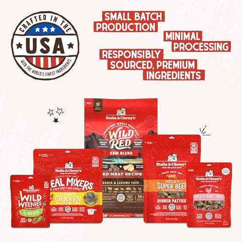 STELLA & CHEWY’S FREEZE DRIED RAW DINNER PATTIES – GRAIN FREE DOG FOOD, PROTEIN RICH STELLA’S SUPER BEEF RECIPE – 5.5 OZ BAG