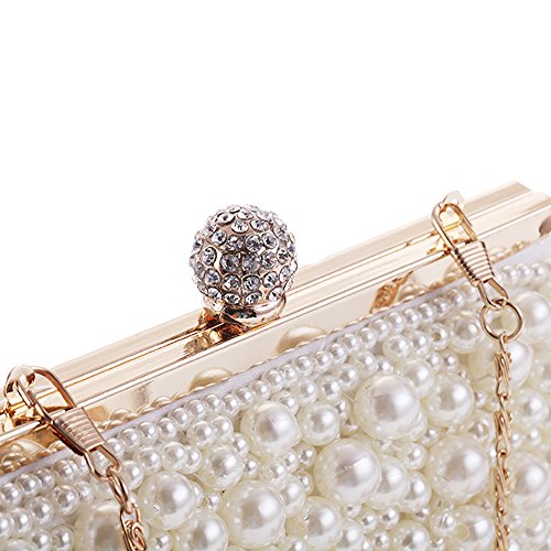 Evening Bag and Clutches Purse Clutch Pearl Beaded Evening Handbag for Women - Thumbnail 5
