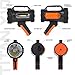 Rugged Camp Titan X10 Rechargeable Spotlight - 1000 Lumens - High Powered 10W LED Bright Flashlight - Work Light & Tripod - Perfect for Camping, Hiking, Hunting, Emergencies & Outdoors (Black/Orange)