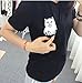 College Girl Style Pocket Middle Finger Cat Print Tee(Size:S-4XL)/Cap/IPhone Case