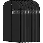 Garment Bags for Hanging Clothes 8 packs Washable Black Suit Bags for Closet Storage and Travel with Clear Window (43 inches)