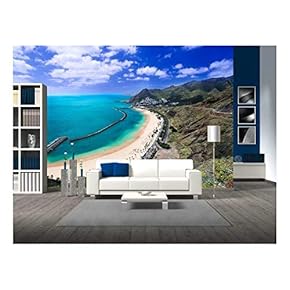 Famous Beach Near Santa Cruz De Tenerife in The North of Tenerife, Canary Islands, Spain - Removable Wall Mural | Self-Adhesive Large Wallpaper - 66x96 inches