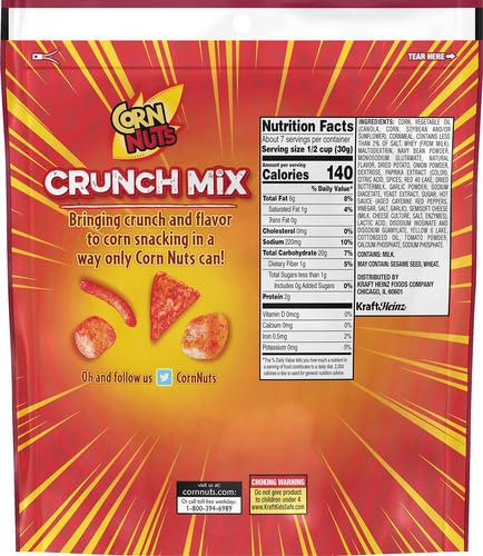 CORN NUTS CRUNCH MIX FIERY HOT SNACK MIX, 7 OZ BAG