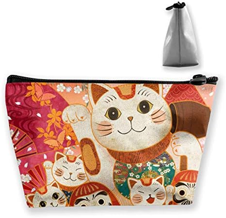 Japanese Money Cat Medium Cosmetic Makeup Bag Travel Pouch Carry Case